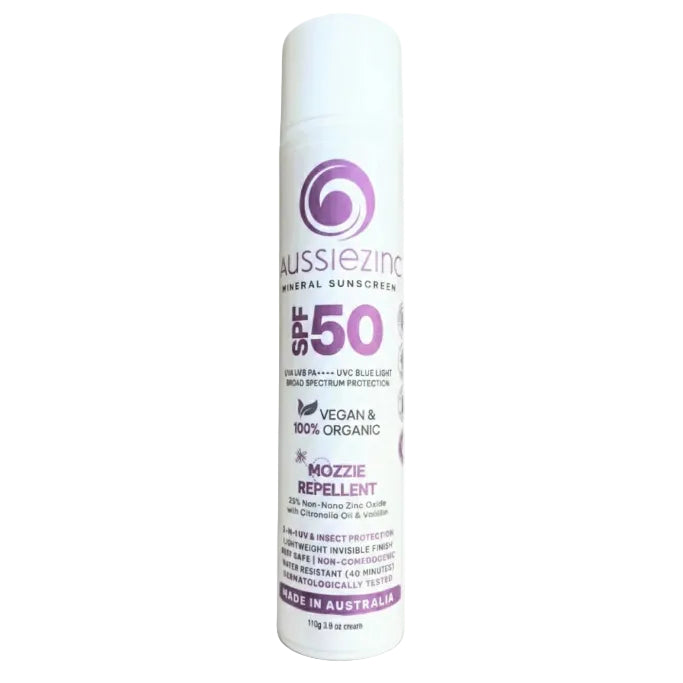 Aussie Zinc - 2 in 1 Mozzie Repellent SPF50 Organic Mineral Sunscreen