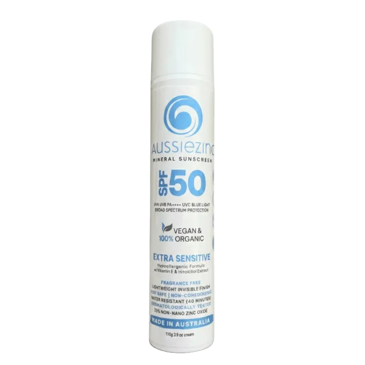 Aussie Zinc - Extra Sensitive SPF50+ Organic Mineral Zinc Sunscreen Fragrance Free