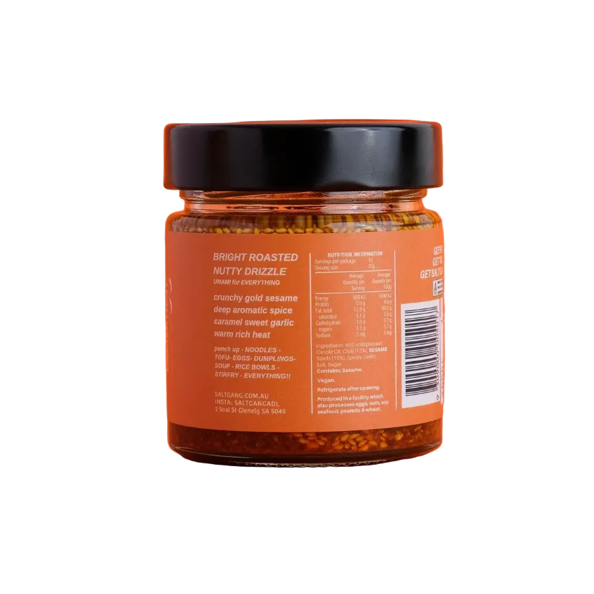 Jar of spice with label on an orange background