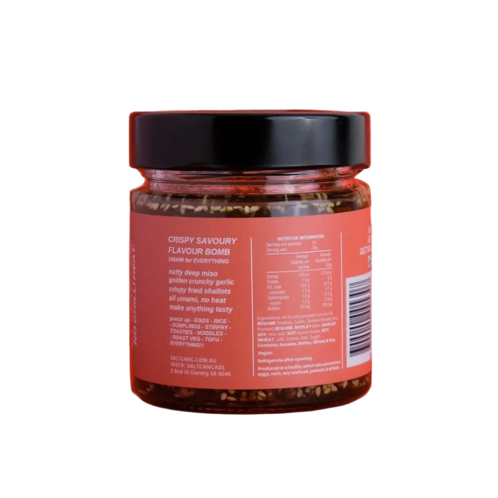 Jar of spices with a label on an orange background