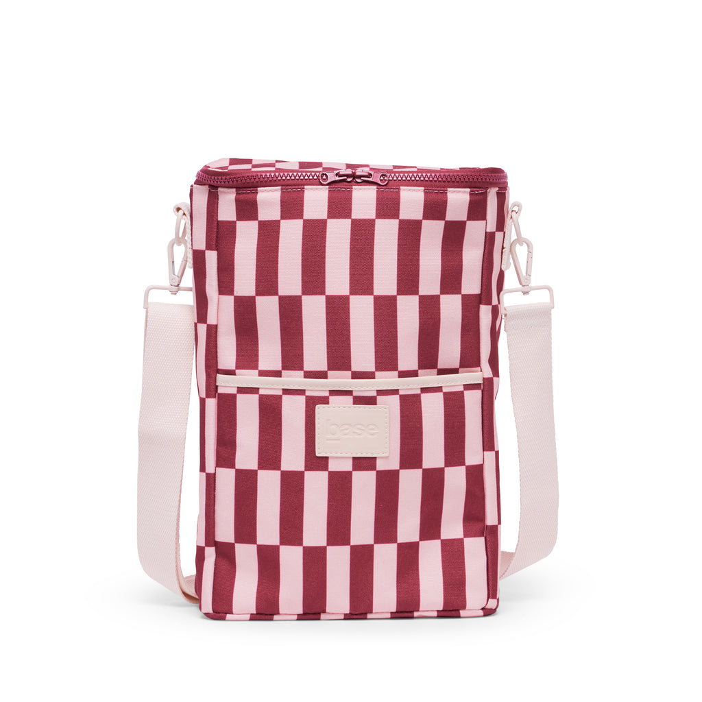 Base Supply - Bottle Base - Burgundy/Peony Check