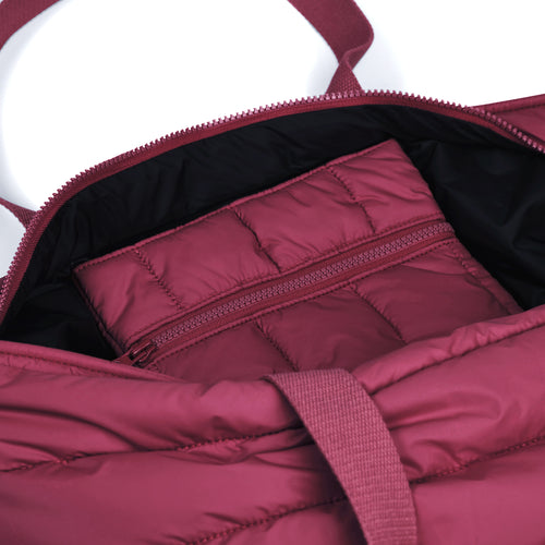 Base Supply - Take It Base Puffer Tote Bag - Burgundy