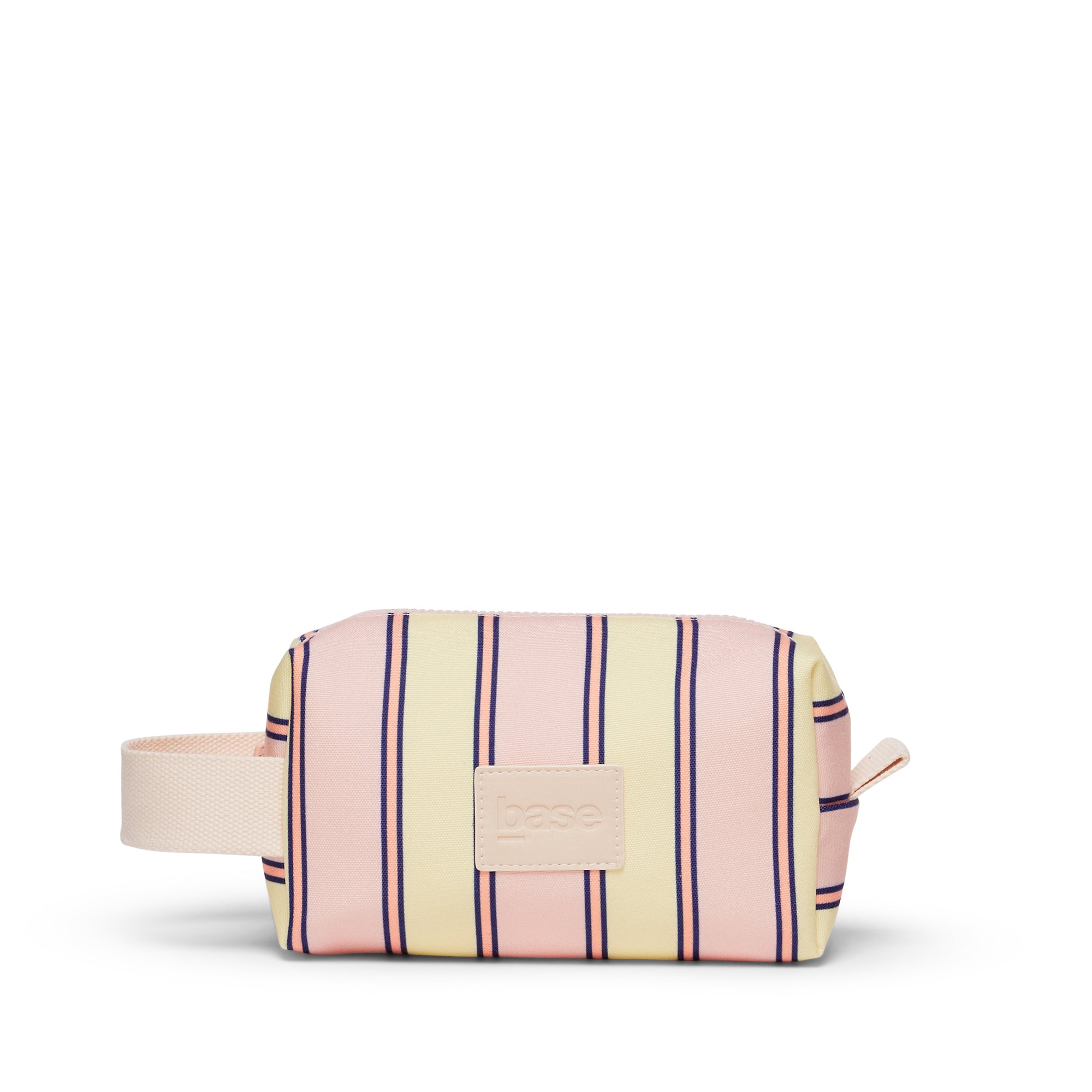 Striped pouch with a strap on a white background