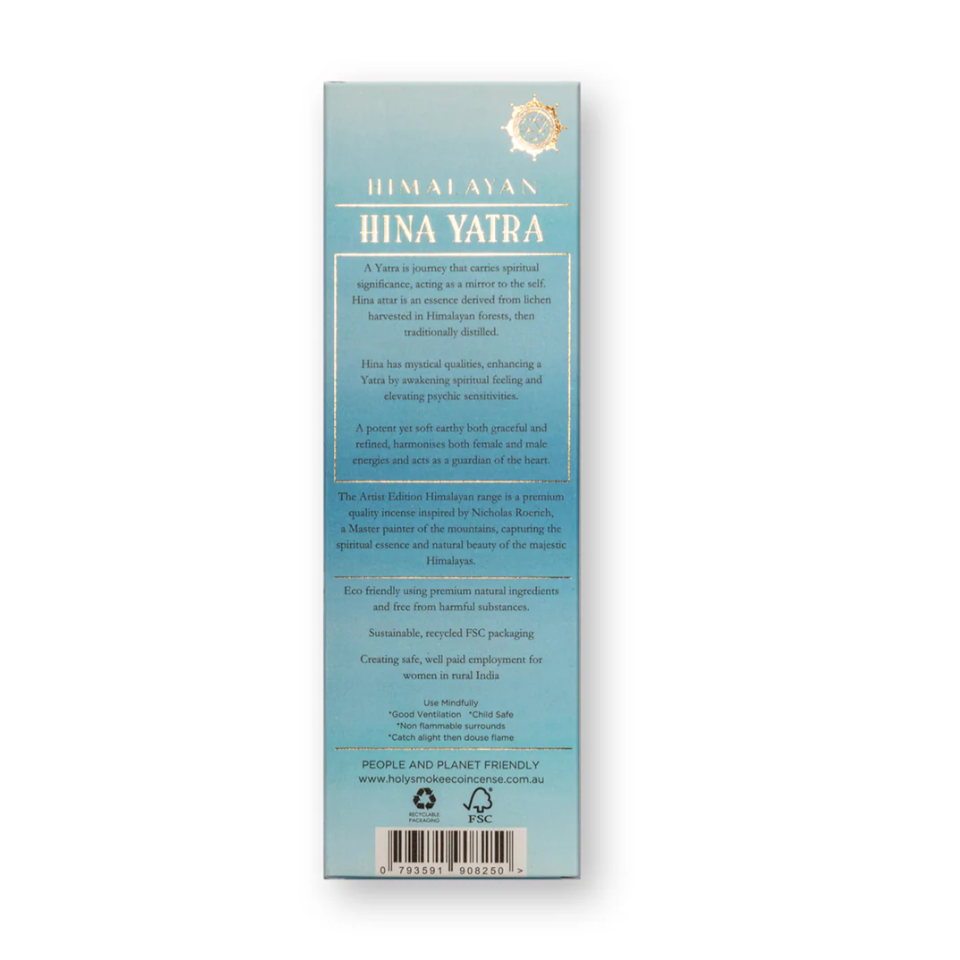 Product packaging with text on a light blue background