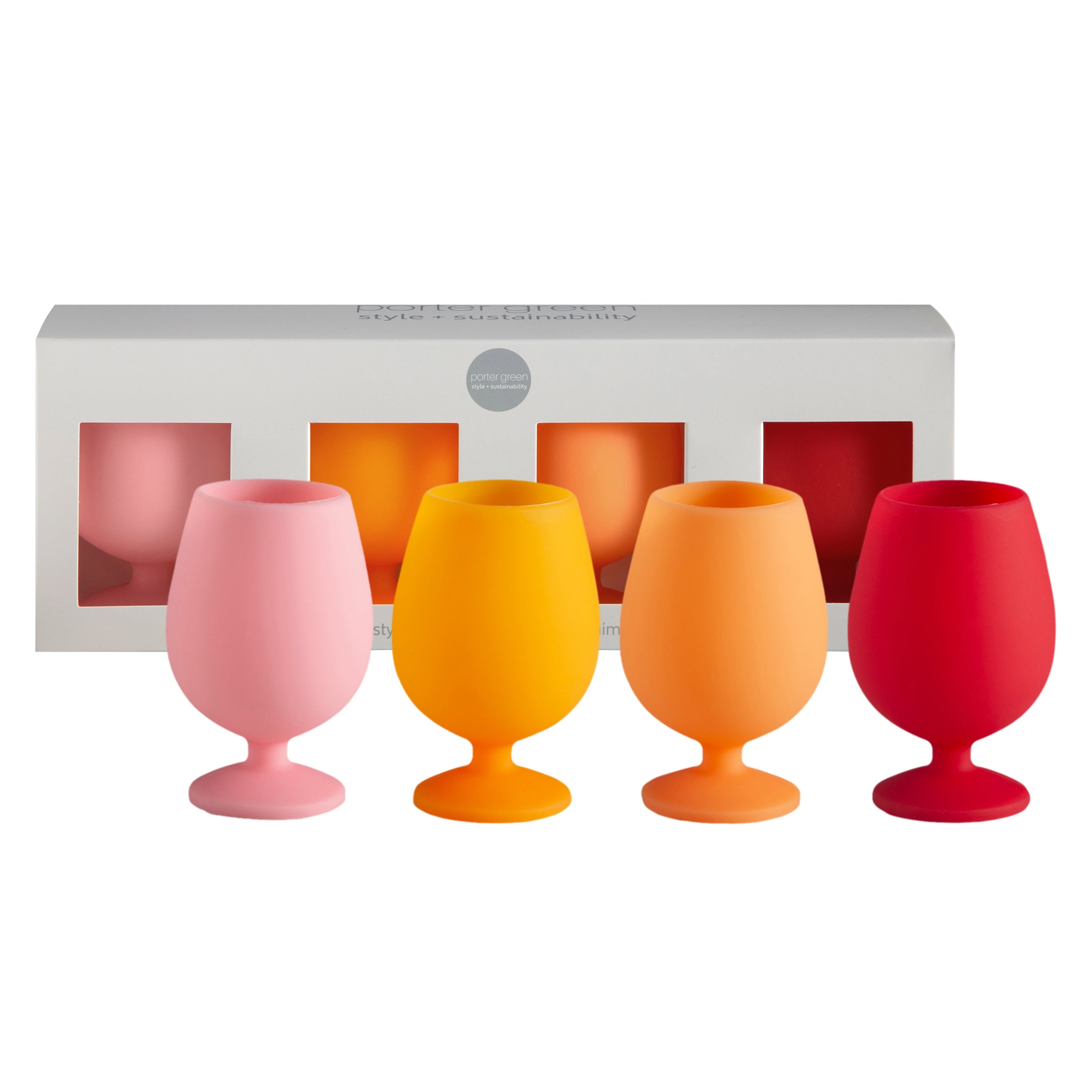 Porter Green - Stemm S4 Sunset - Silicone unbreakable wine glasses
