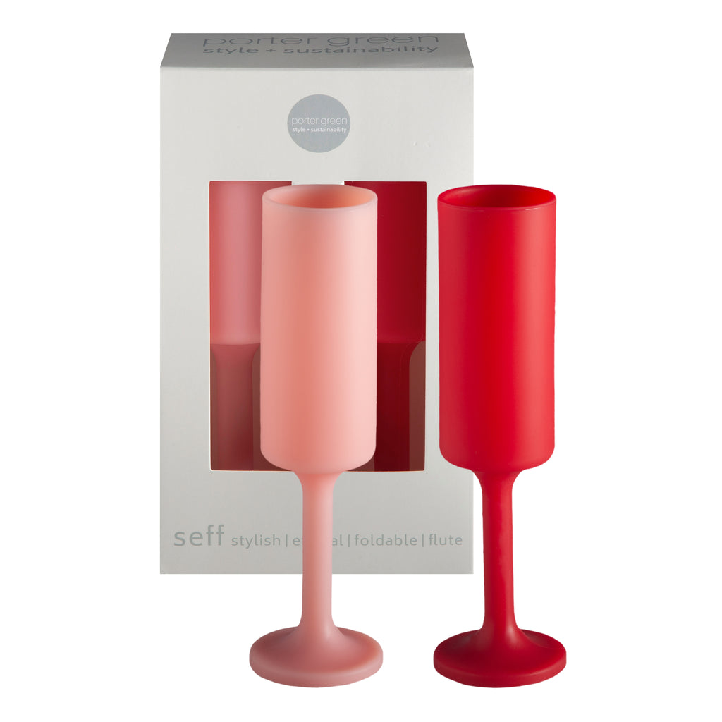 Porter Green - Seff Cherry + Blush - silicone unbreakable champagne flutes