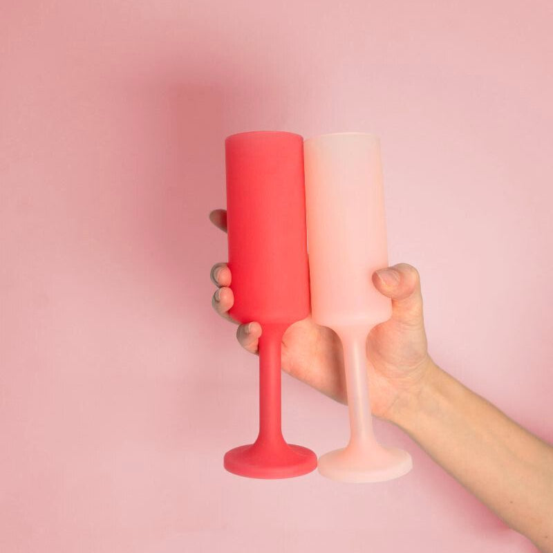 Porter Green - Seff Cherry + Blush - silicone unbreakable champagne flutes