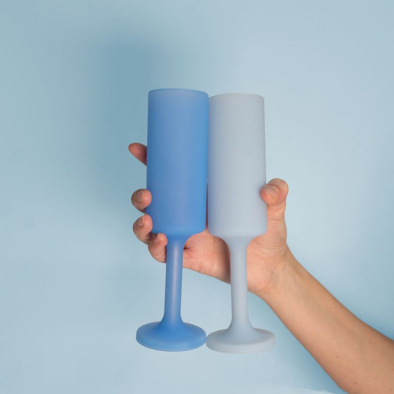Porter Green - Sky + Kingfisher - Silicone unbreakable champagne flutes