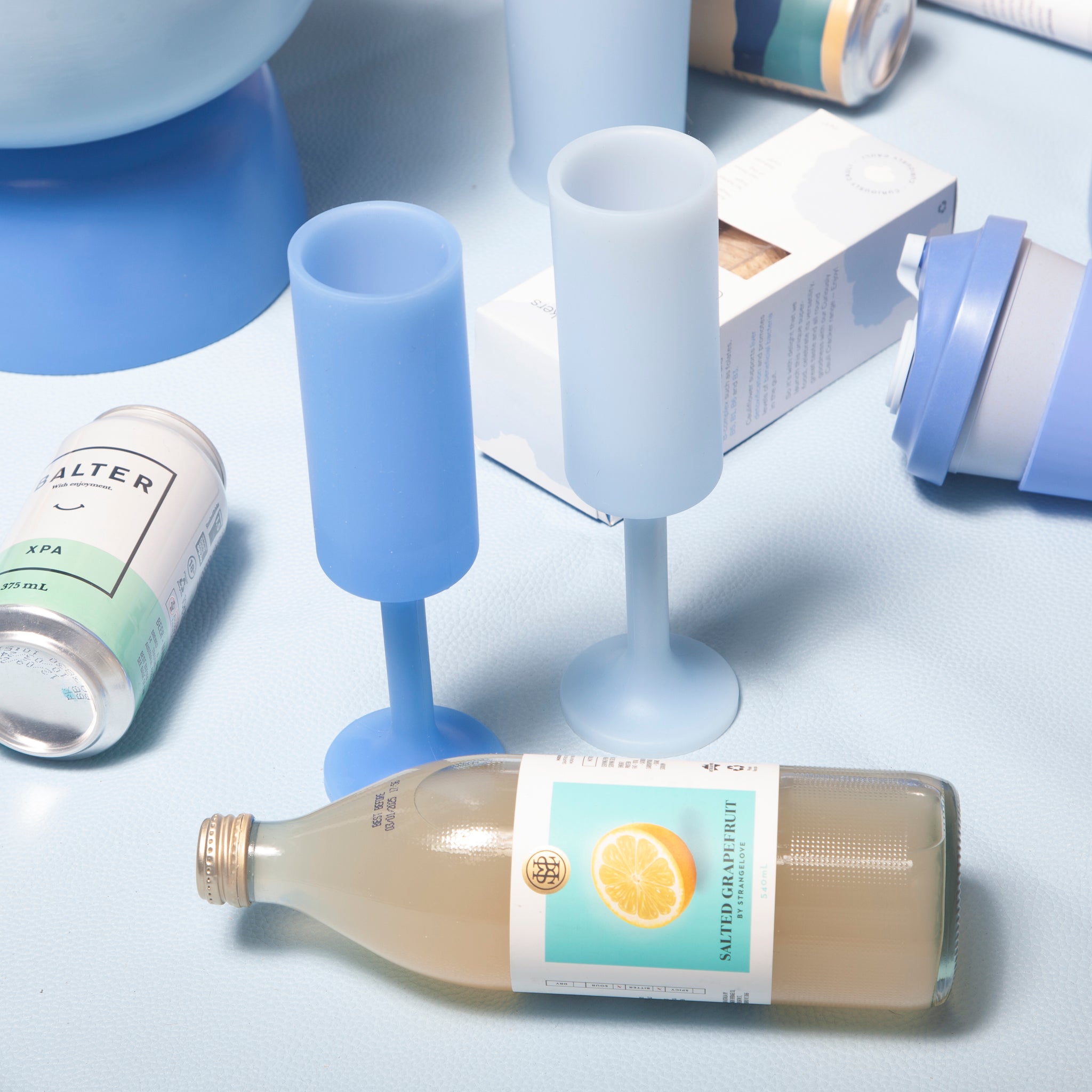 Porter Green - Sky + Kingfisher - Silicone unbreakable champagne flutes