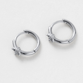 Pair of silver hoop earrings small with crystal detail